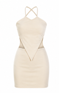 Backless V-hem Halter Top & Mini Skirt Set