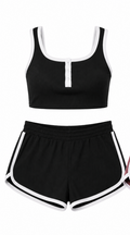 Sleeveless Button Front Trim Top & Shorts Set