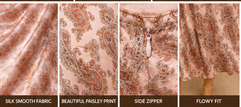 Silk Paisley Skirt