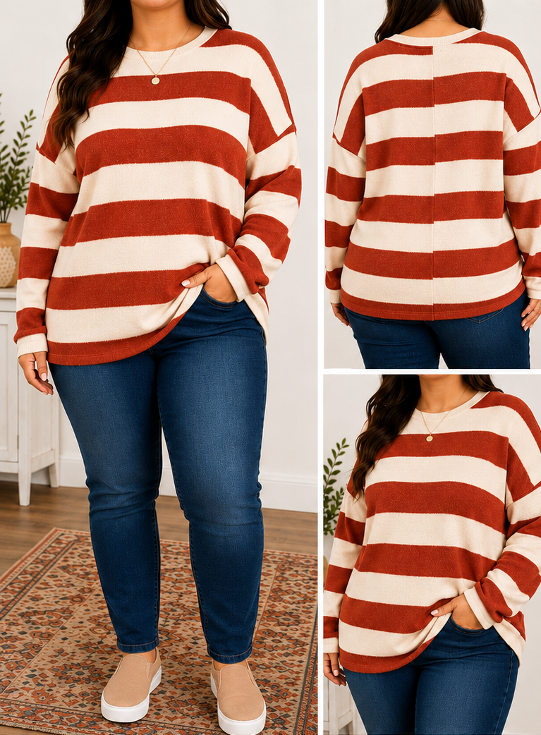 Cozy Candy Stripe PullOver
