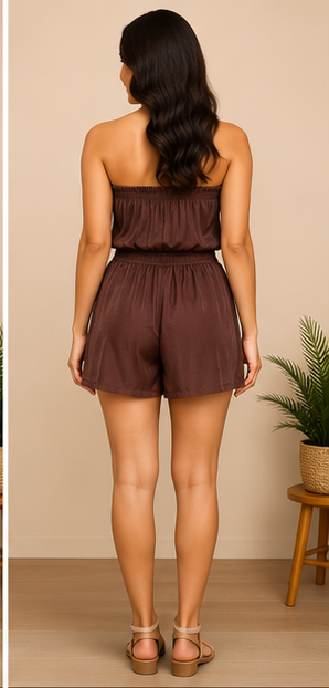 Strapless romper