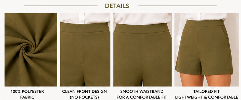 Olive Executive Work Shorts